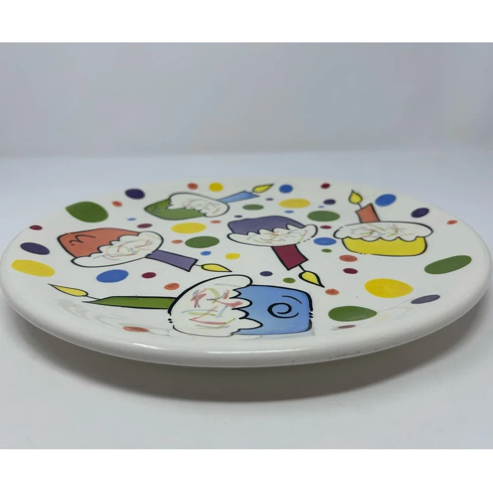 Magnolia Lane‎ Collection Happy Birthday Cupcake Plate 11 1/2